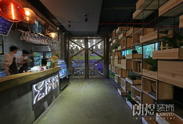 雙流咖啡店裝修-吧臺(tái)裝修效果圖