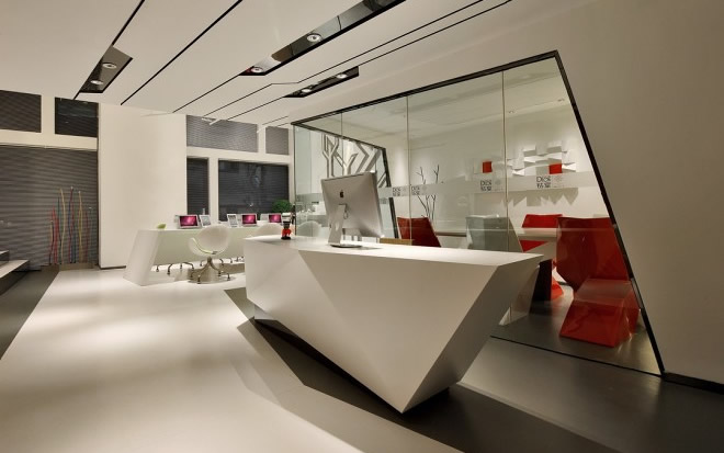 高端網(wǎng)絡(luò)科技辦公室-前臺裝修設(shè)計效果圖