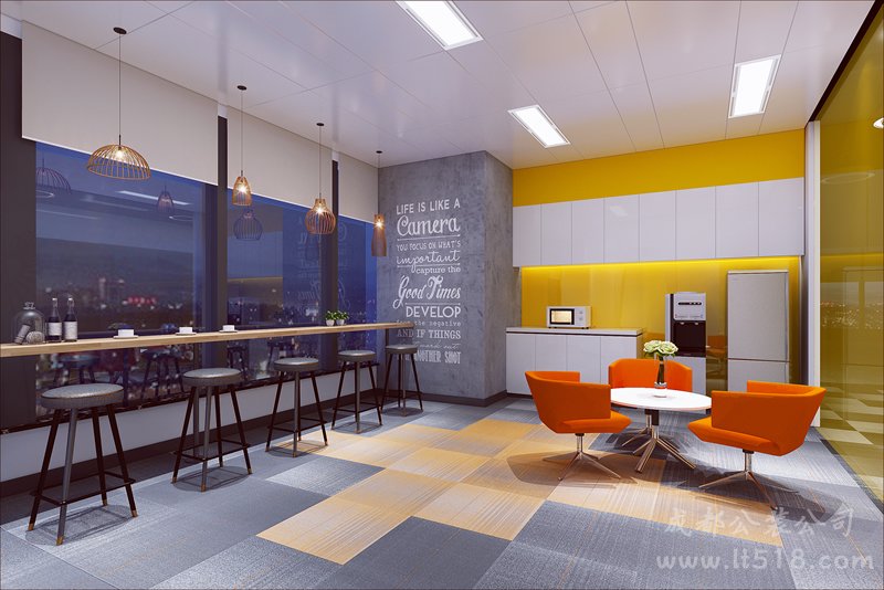 傳媒公司辦公室飲品區(qū)設計效果圖