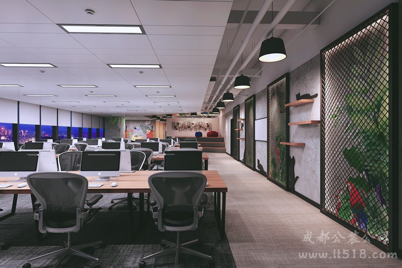 傳媒公司辦公區(qū)設計效果圖