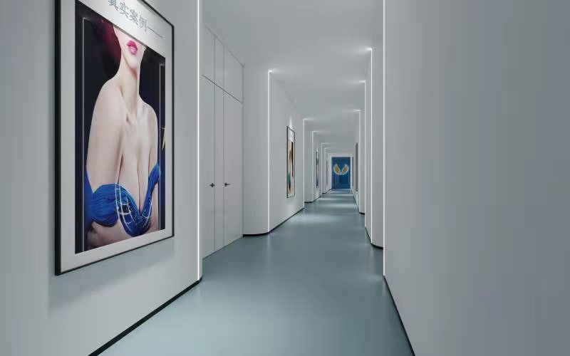 現代高端整形醫(yī)院過道裝修效果圖