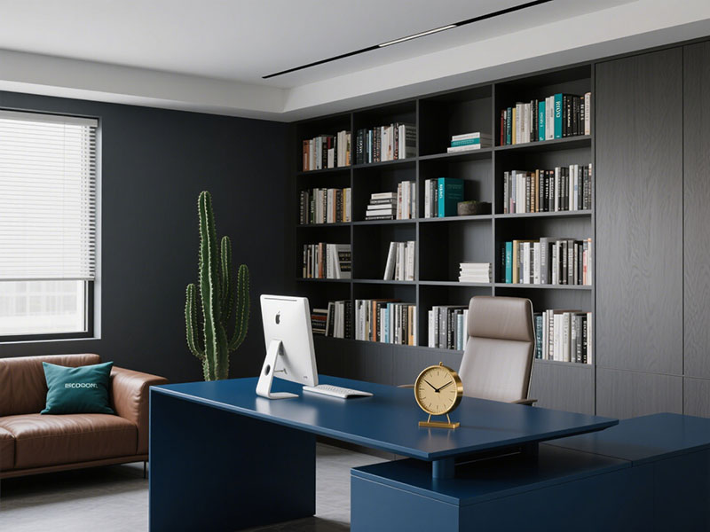 老板辦公室深灰、咖色、藏藍(lán)?色系基調(diào)