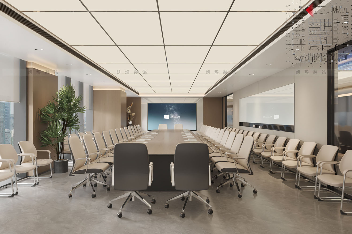 辦公室大會(huì)議室裝修效果圖